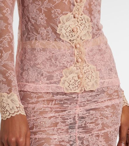 Cárdigan de encaje semitransparente floral - Valentino - Modalova