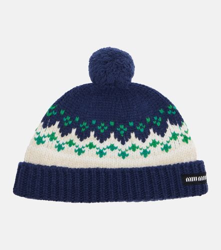 Fair Isle virgin wool beanie - Miu Miu - Modalova