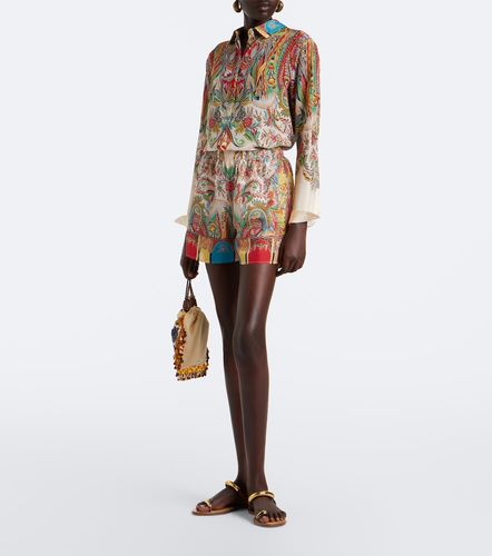 Shorts de satén de seda con paisley - Etro - Modalova