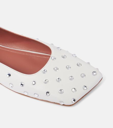 Ane crystal-embellished leather flats - Amina Muaddi - Modalova