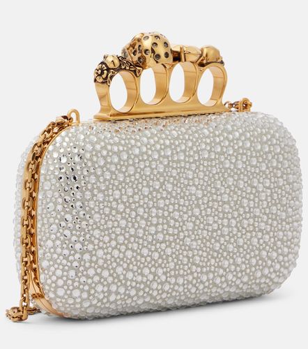 Knuckle embellished leather clutch - McQueen - Modalova
