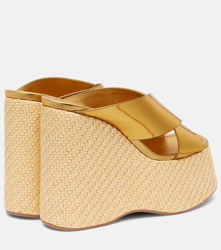 Mara metallic leather wedge mules - Paris Texas - Modalova