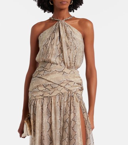 Vestido largo de chifón de seda estampado - Elie Saab - Modalova