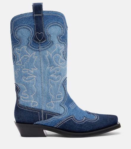 Ganni Denim cowboy boots - Ganni - Modalova