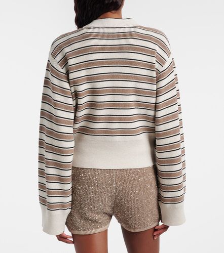 Striped cotton-blend cardigan - Brunello Cucinelli - Modalova
