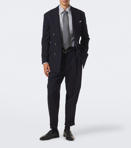 Blazer in lana e cotone a spina di pesce - Brunello Cucinelli - Modalova