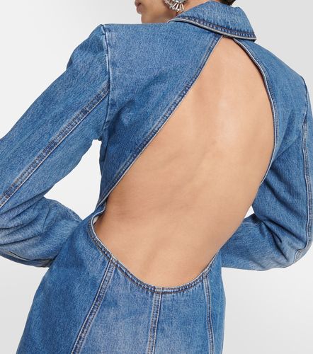 Embellished cutout denim blazer - Area - Modalova