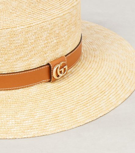 Gucci Hut GG aus Stroh mit Leder - Gucci - Modalova