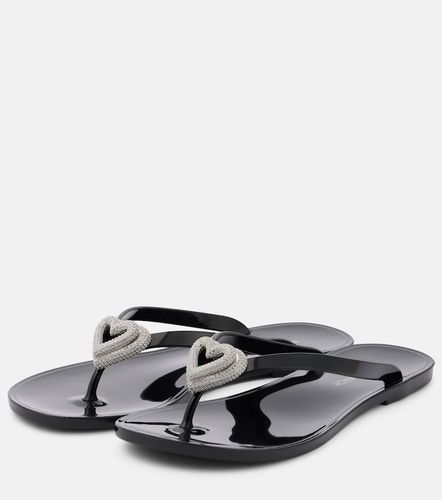 Double Heart embellished thong sandals - Mach & Mach - Modalova