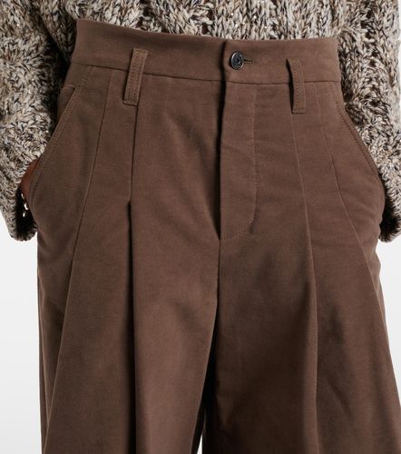 Pantalones anchos de algodón plisados - Brunello Cucinelli - Modalova