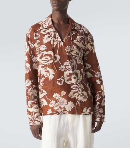 Camicia in lino con stampa floreale - Commas - Modalova