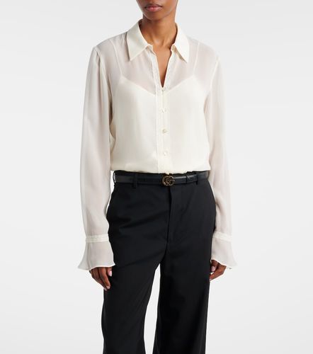 Camisa de georgette de seda con encaje - Gucci - Modalova