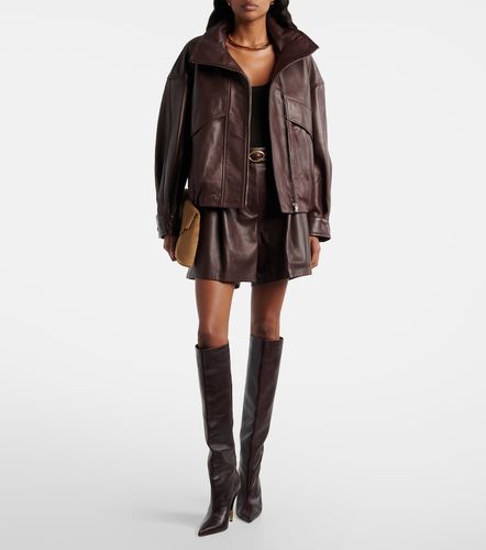 Roland leather bomber jacket - Nour Hammour - Modalova