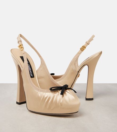Pumps slingback Vally in raso con plateau - Dolce&Gabbana - Modalova