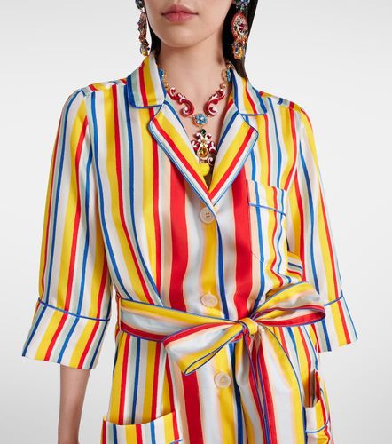Abito chemisier in seta a righe - Dolce&Gabbana - Modalova