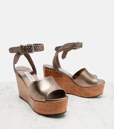 Jory metallic leather wedge sandals - Jimmy Choo - Modalova