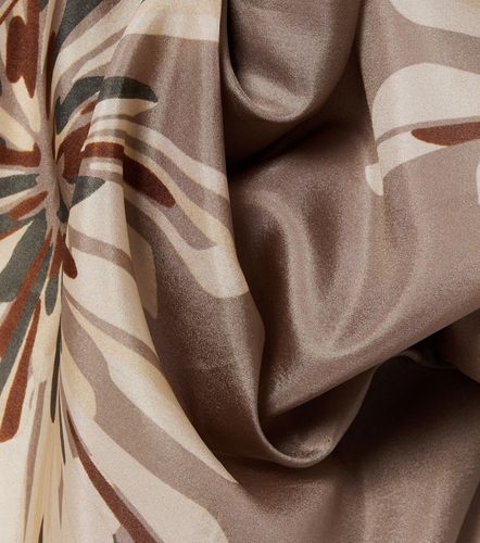 Sciarpa in twill di seta con stampa floreale - Brunello Cucinelli - Modalova