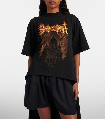 Camiseta de jersey de algodón estampada - Balenciaga - Modalova
