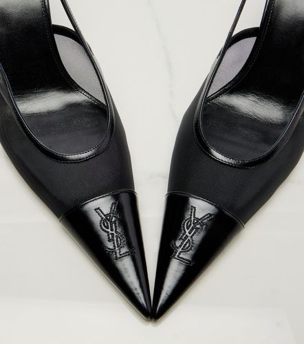 Renee mesh and leather slingback pumps - Saint Laurent - Modalova