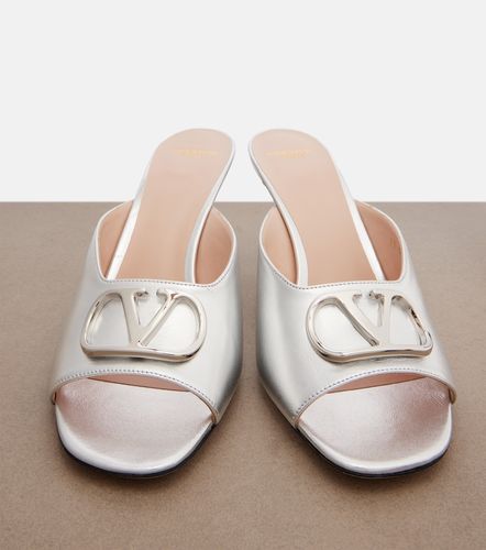Pantoletten VLogo aus Metallic-Leder - Valentino Garavani - Modalova