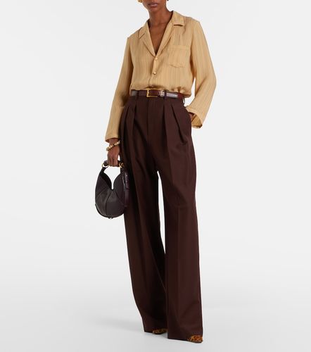 Pantaloni a gamba larga in lana e mohair - Saint Laurent - Modalova