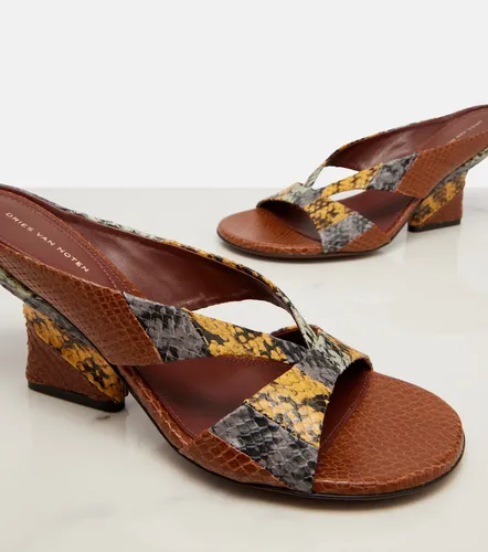 Mules de piel grabada - Dries Van Noten - Modalova