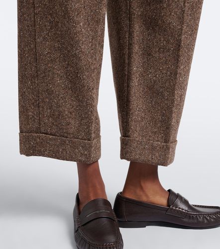Wool-blend cropped wide-leg pants - Brunello Cucinelli - Modalova
