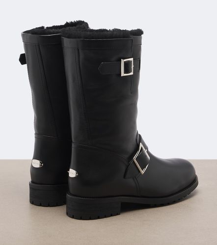 Botas Biker de piel con borrego - Jimmy Choo - Modalova