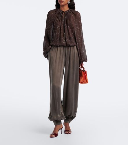 Pantalones globo con piel - Jacques Wei - Modalova