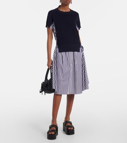 Sacai Abito midi in cotone a righe - Sacai - Modalova