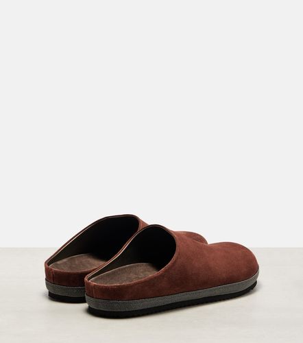 Mules in suede con monili - Brunello Cucinelli - Modalova