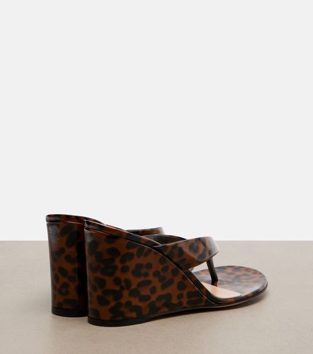 Sandalias con cuña de piel estampadas - Gianvito Rossi - Modalova