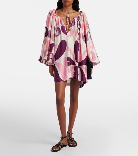 Printed satin minidress - Adriana Degreas - Modalova