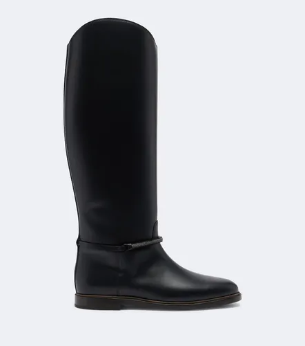 Monili leather knee-high boots - Brunello Cucinelli - Modalova