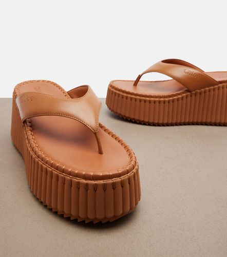 Nama leather platform thong sandals - Chloe - Modalova