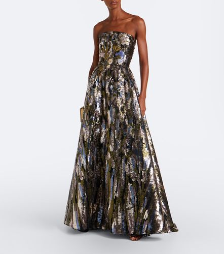 Abito lungo bustier in misto seta - Elie Saab - Modalova