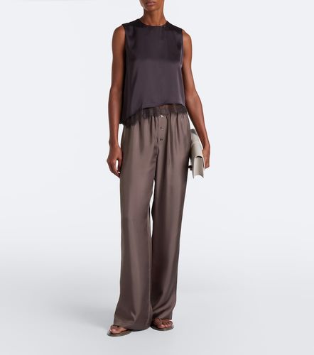 Vince Lace-trimmed satin top - Vince - Modalova