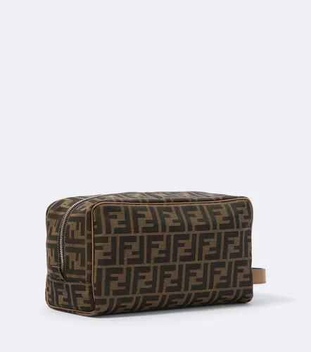 FF Zucca Small leather-trimmed toiletry bag - Fendi - Modalova
