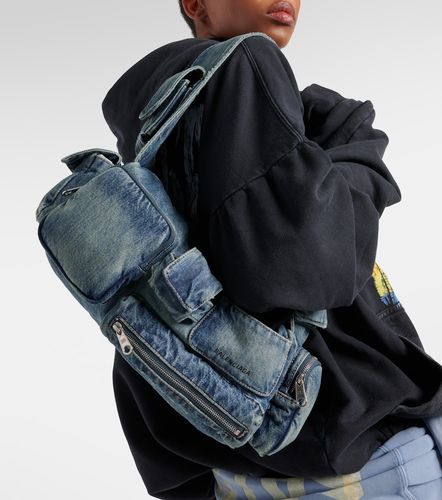Borsa a tracolla Superbusy Small in denim - Balenciaga - Modalova