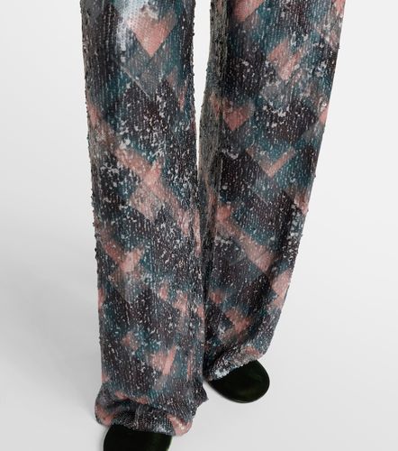 Checked sequined palazzo pants - Dries Van Noten - Modalova