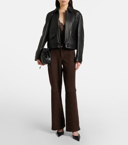 Milo suede wide-leg pants - Nour Hammour - Modalova