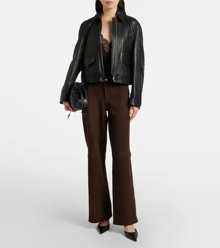 Pantaloni Milo in suede a gamba larga - Nour Hammour - Modalova