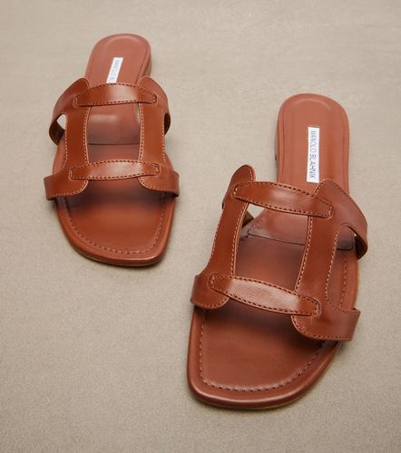 Grellanuflat leather sandals - Manolo Blahnik - Modalova