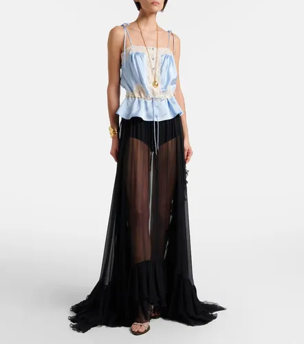 Chloé Top aus Seidensatin mit Spitze - Chloe - Modalova