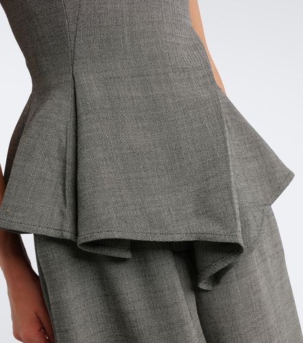 Herringbone pleated peplum wool-blend top - Magda Butrym - Modalova