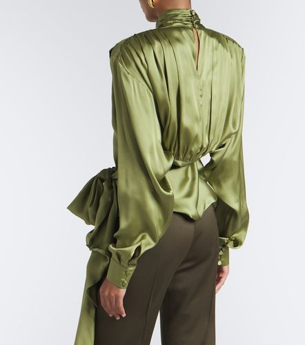 Balmain Belted silk satin top - Balmain - Modalova