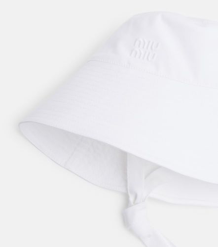 Gorro de pescador de popelín de algodón - Miu Miu - Modalova
