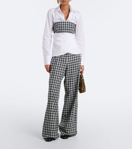 Plaid cotton flannel bandeau top - Dries Van Noten - Modalova