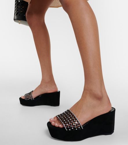 Embellished suede platform slides - Rene Caovilla - Modalova