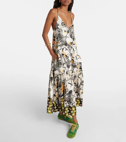 Printed satin maxi dress - Dries Van Noten - Modalova